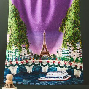 Anthropologie Paris Holiday in the City Tea Towel NWT